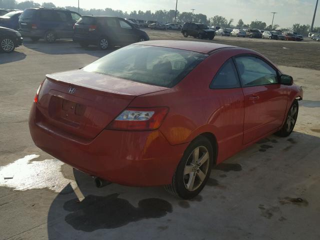 2HGFG12827H575867 - 2007 HONDA CIVIC EX RED photo 4