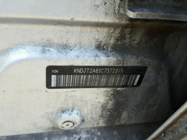 KNDJT2A61C7372341 - 2012 KIA SOUL + SILVER photo 10