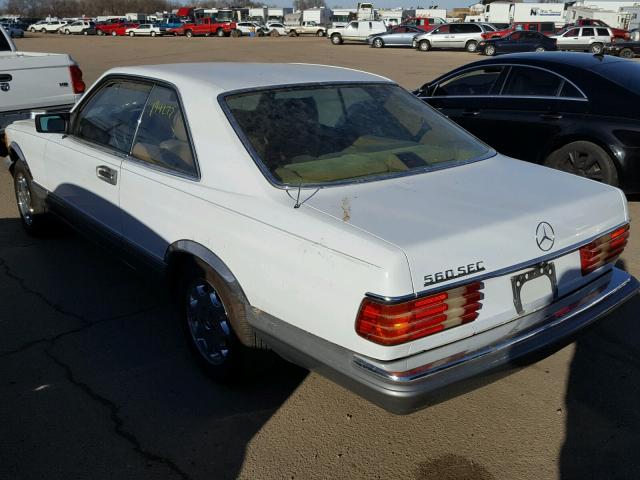 WDBCA45D4HA314655 - 1987 MERCEDES-BENZ 560 SEC WHITE photo 3