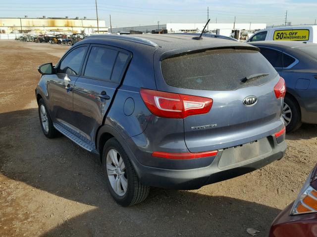 KNDPB3A27C7313939 - 2012 KIA SPORTAGE B BLUE photo 3