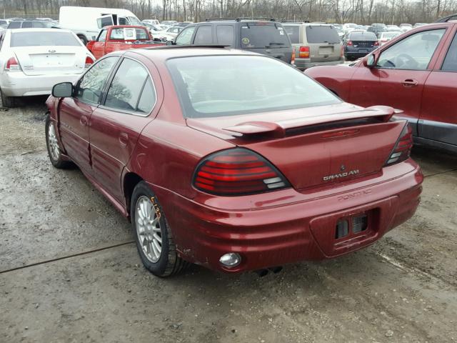 1G2NF52T41M516689 - 2001 PONTIAC GRAND AM S MAROON photo 3