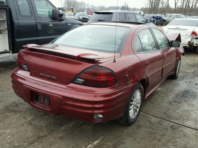 1G2NF52T41M516689 - 2001 PONTIAC GRAND AM S MAROON photo 4