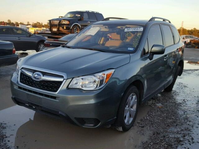 JF2SJAFC2FH806169 - 2015 SUBARU FORESTER 2 GREEN photo 2