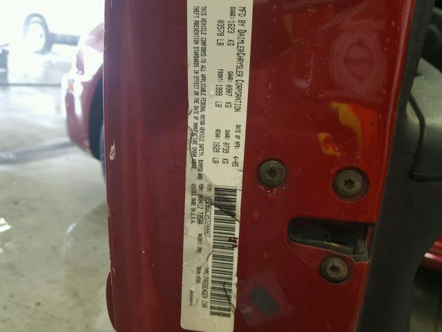 1B3ES56C05D200067 - 2005 DODGE NEON SXT BURGUNDY photo 10