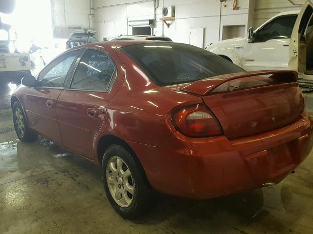 1B3ES56C05D200067 - 2005 DODGE NEON SXT BURGUNDY photo 3