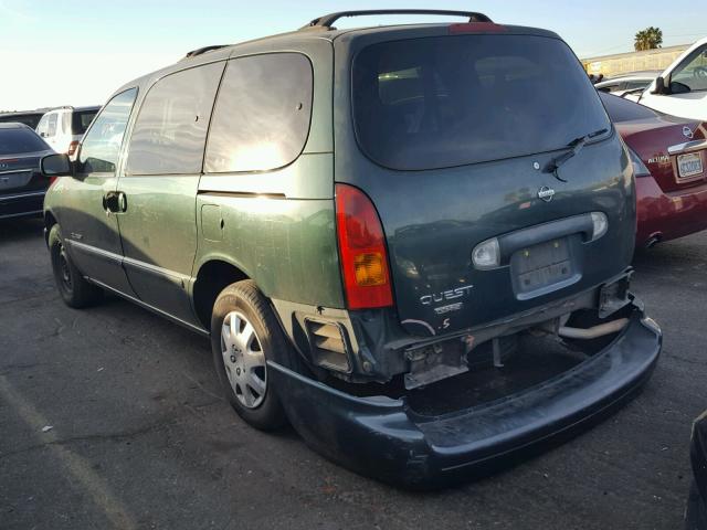 4N2XN11T3XD830664 - 1999 NISSAN QUEST SE GREEN photo 3