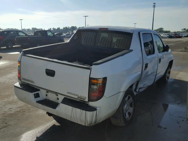 2HJYK16298H537352 - 2008 HONDA RIDGELINE WHITE photo 4