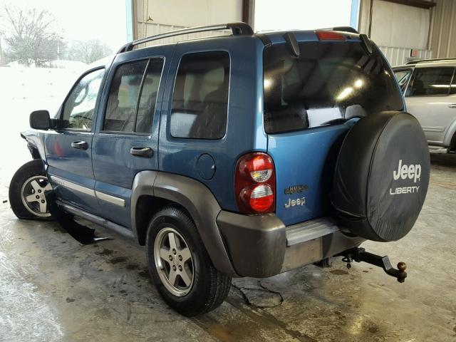 1J4GK48K36W168303 - 2006 JEEP LIBERTY SP BLUE photo 3