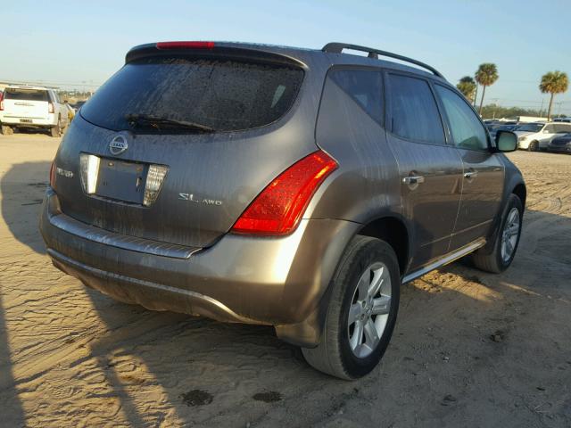 JN8AZ08W87W605432 - 2007 NISSAN MURANO SL SILVER photo 4