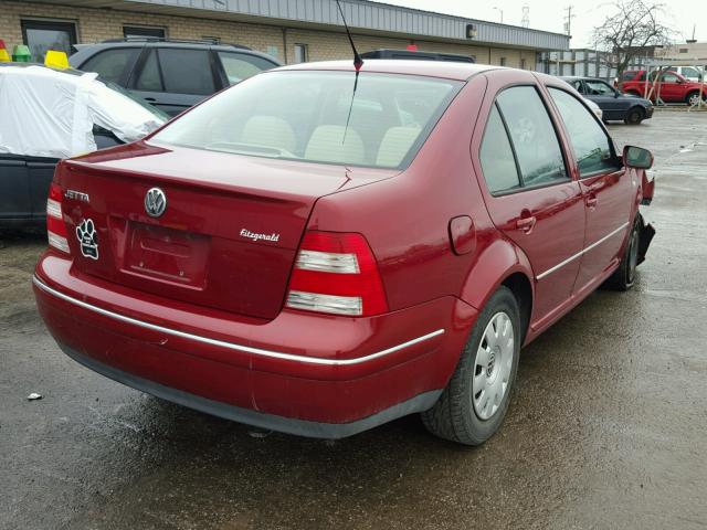 3VWRK69M14M102692 - 2004 VOLKSWAGEN JETTA GL MAROON photo 4