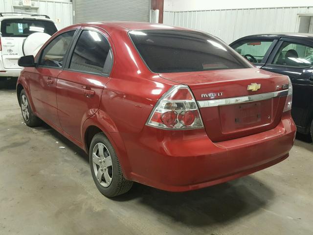 KL1TD56E09B337665 - 2009 CHEVROLET AVEO LS RED photo 3
