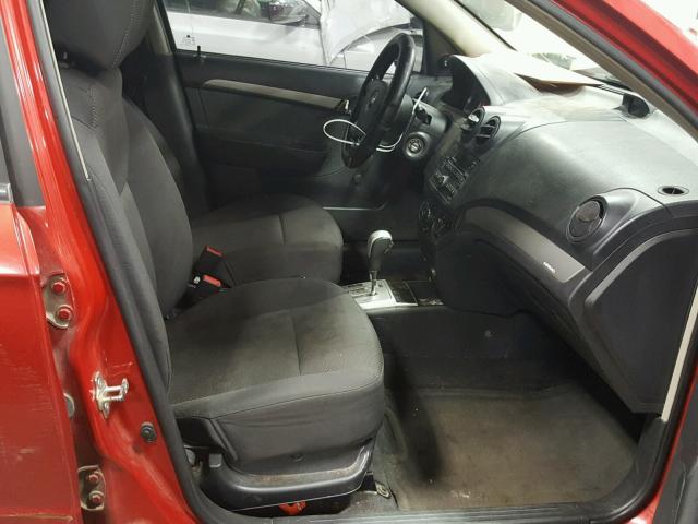 KL1TD56E09B337665 - 2009 CHEVROLET AVEO LS RED photo 5