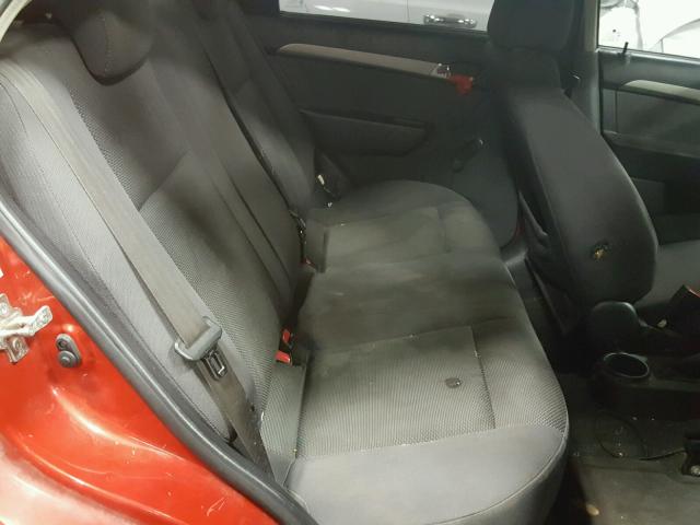 KL1TD56E09B337665 - 2009 CHEVROLET AVEO LS RED photo 6
