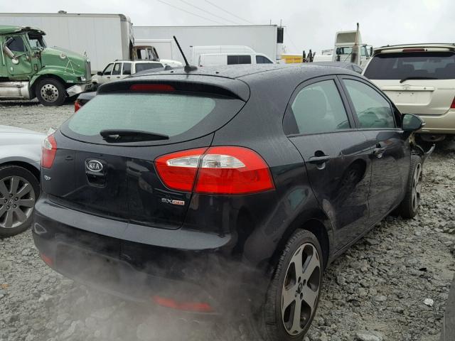 KNADN5A37C6017000 - 2012 KIA RIO EX BLACK photo 4