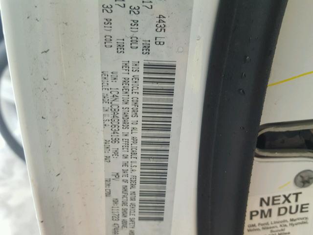 1C4NJCBA4GD634196 - 2016 JEEP COMPASS SP WHITE photo 10