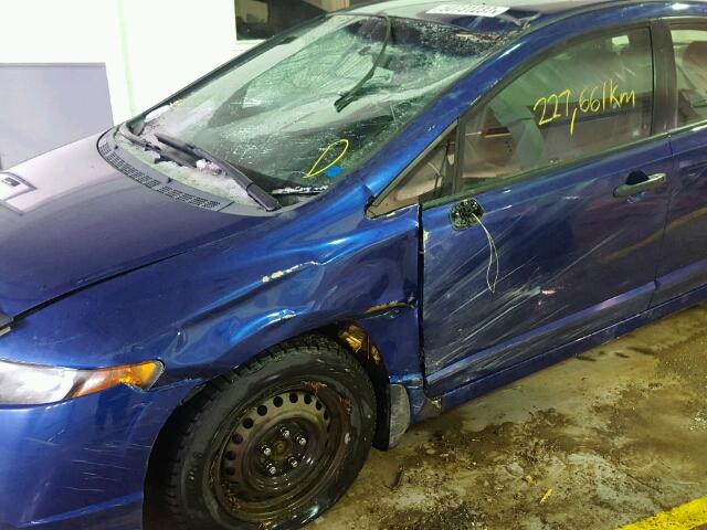 2HGFA15337H005457 - 2007 HONDA CIVIC DX BLUE photo 9