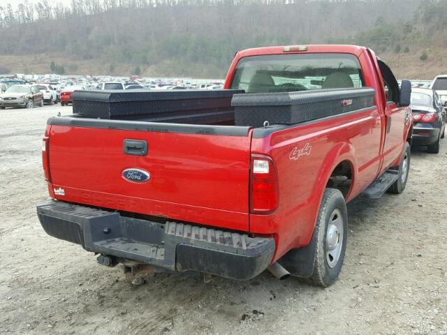 1FTNF21559EA26507 - 2009 FORD F250 SUPER RED photo 4