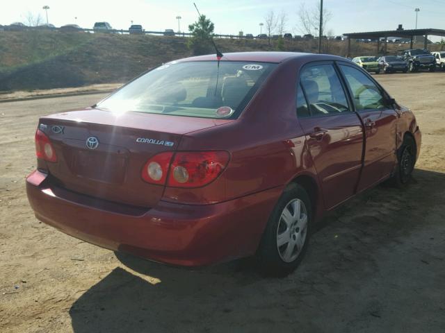 1NXBR32E45Z444390 - 2005 TOYOTA COROLLA CE RED photo 4