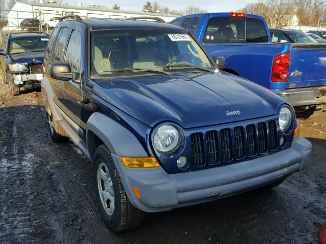 1J4GL48K65W544195 - 2005 JEEP LIBERTY SP BLUE photo 1