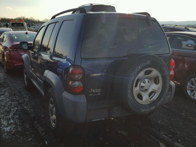 1J4GL48K65W544195 - 2005 JEEP LIBERTY SP BLUE photo 3