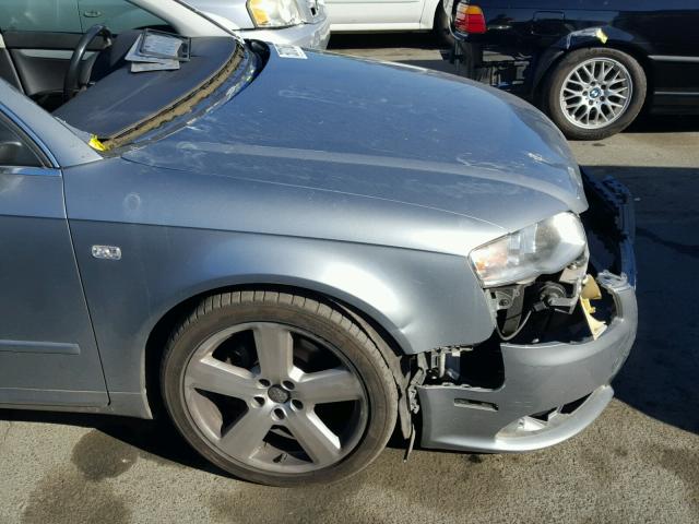 WAUSG78EX6A003808 - 2006 AUDI A4 S-LINE GRAY photo 9