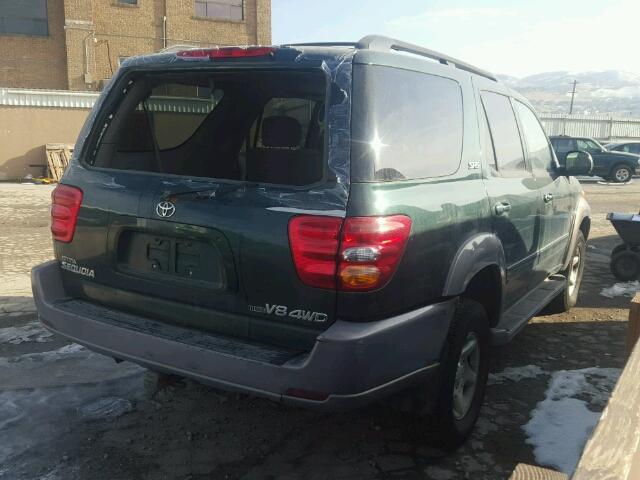 5TDBT44A51S008703 - 2001 TOYOTA SEQUOIA SR GREEN photo 4