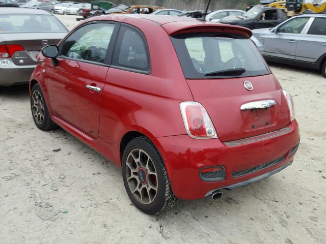 3C3CFFBR1CT102414 - 2012 FIAT 500 SPORT RED photo 3