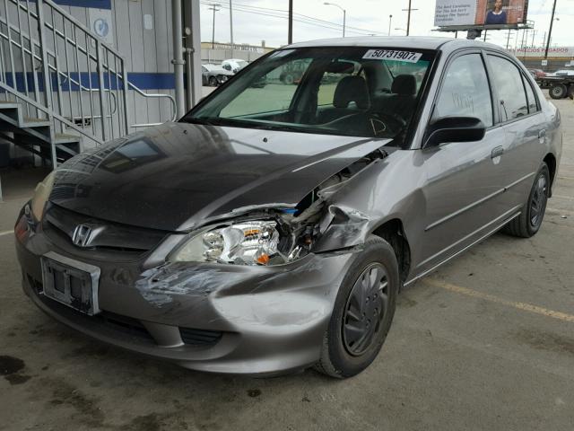 2HGES16305H519657 - 2005 HONDA CIVIC DX V GRAY photo 2