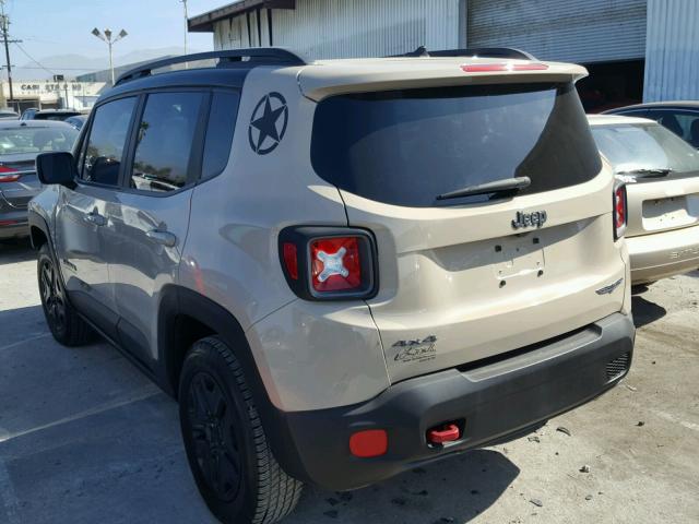 ZACCJBCB0HPF12589 - 2017 JEEP RENEGADE T BROWN photo 3