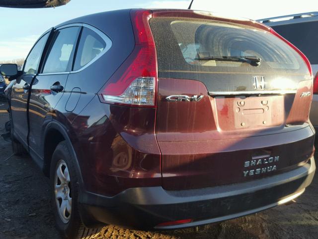 5J6RM4H32EL050089 - 2014 HONDA CR-V LX BURGUNDY photo 3