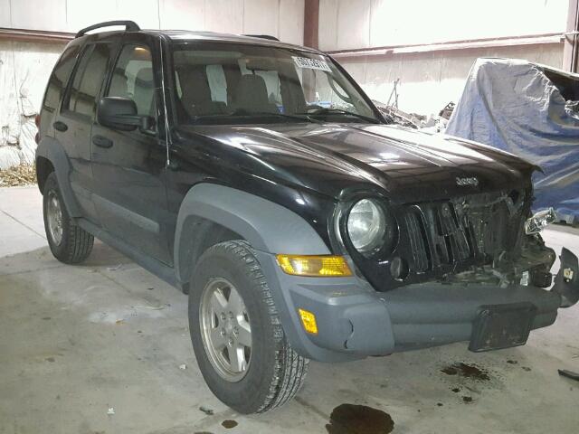 1J4GL48K35W636168 - 2005 JEEP LIBERTY SP BLACK photo 1