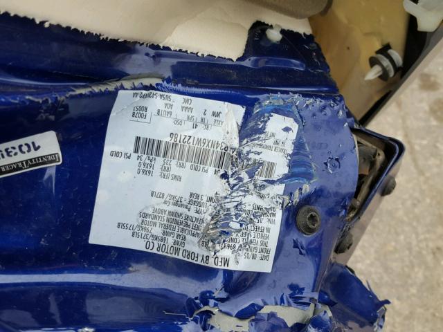 1FAHP34NX6W122186 - 2006 FORD FOCUS ZX4 BLUE photo 10