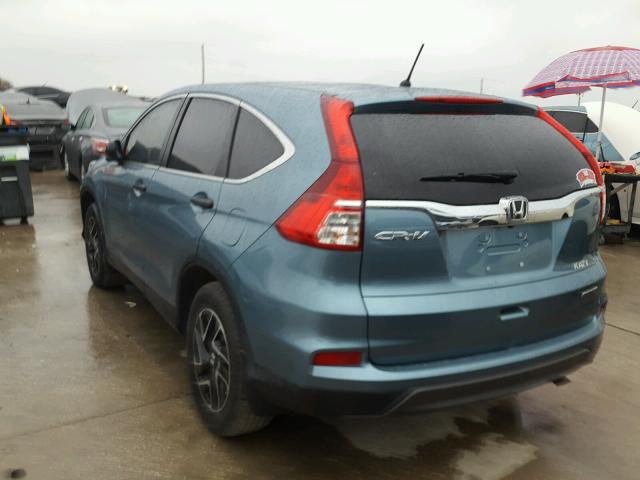 2HKRM3H4XGH516867 - 2016 HONDA CR-V SE GREEN photo 3