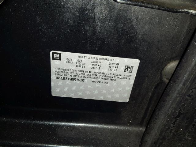 1G11J5SX5DF276596 - 2013 CHEVROLET MALIBU LTZ 黑色 照片 10