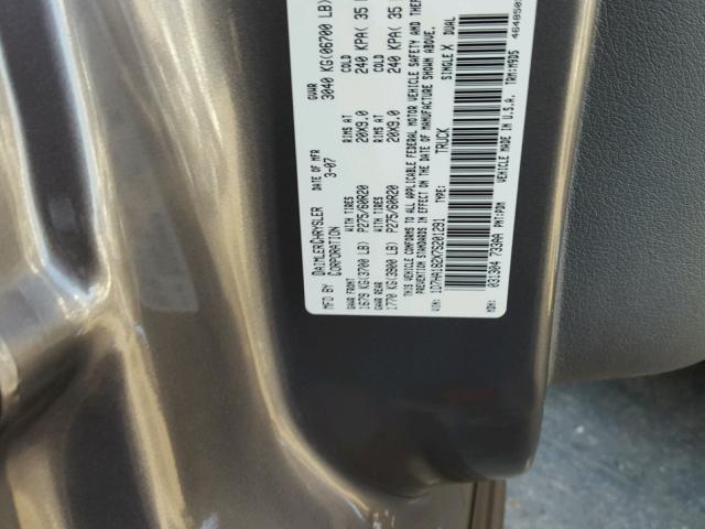 1D7HA182X7S201291 - 2007 DODGE RAM 1500 S GRAY photo 10