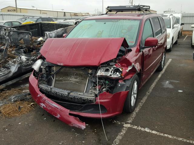 2C4RDGCG8ER349112 - 2014 DODGE GRAND CARA RED photo 2