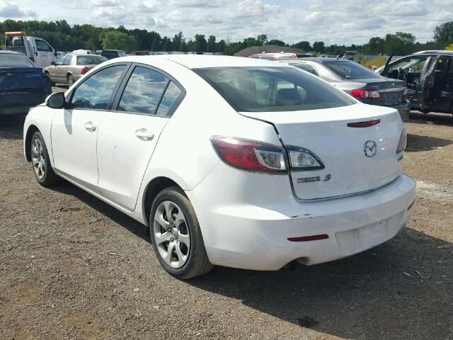 JM1BL1U73D1714508 - 2013 MAZDA 3 I WHITE photo 3