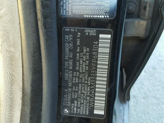 WBAAM3333YFP68304 - 2000 BMW 323 I BLACK photo 10