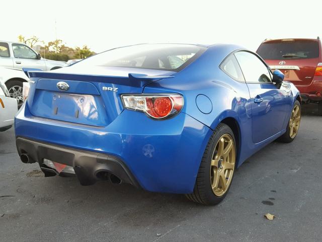 JF1ZCAC18E8604869 - 2014 SUBARU BRZ 2.0 LI BLUE photo 4