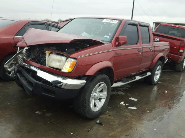 1N6ED27T4YC343357 - 2000 NISSAN FRONTIER C RED photo 2