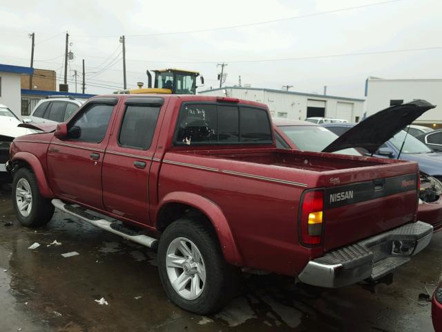 1N6ED27T4YC343357 - 2000 NISSAN FRONTIER C RED photo 3