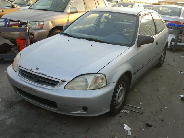 2HGEJ6423YH109725 - 2000 HONDA CIVIC CX GRAY photo 2