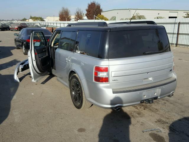 2FMGK5C84EBD07177 - 2014 FORD FLEX SEL SILVER photo 3