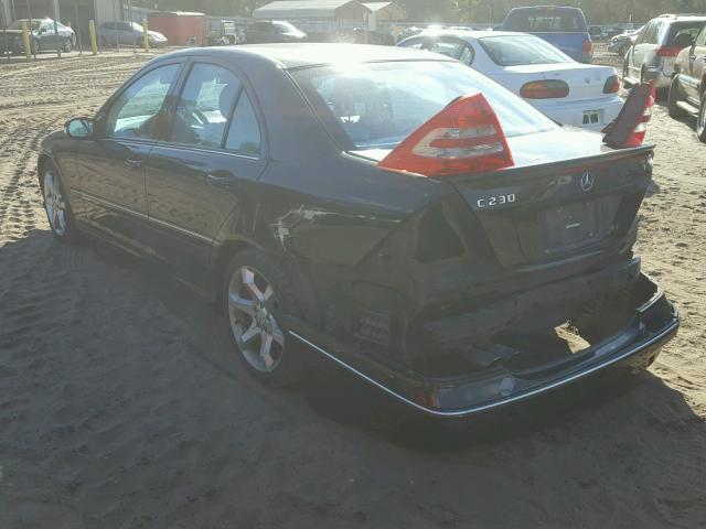 WDBRF52H67F889592 - 2007 MERCEDES-BENZ C 230 BLACK photo 3