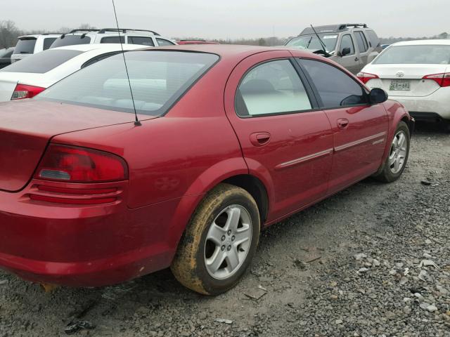 1B3EJ46X11N550893 - 2001 DODGE STRATUS SE MAROON photo 4