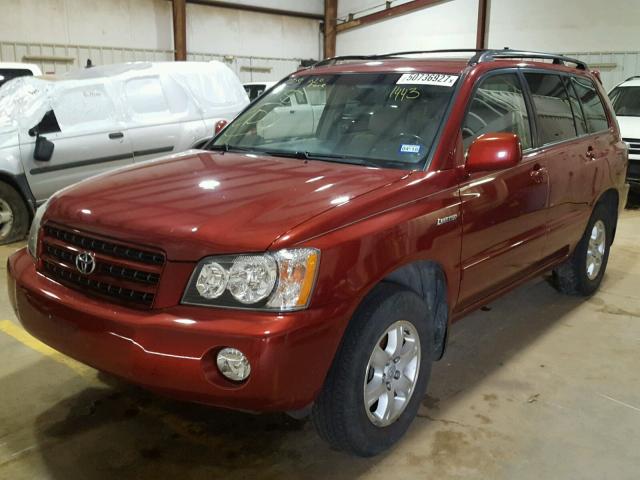 JTEGF21A820041443 - 2002 TOYOTA HIGHLANDER RED photo 2