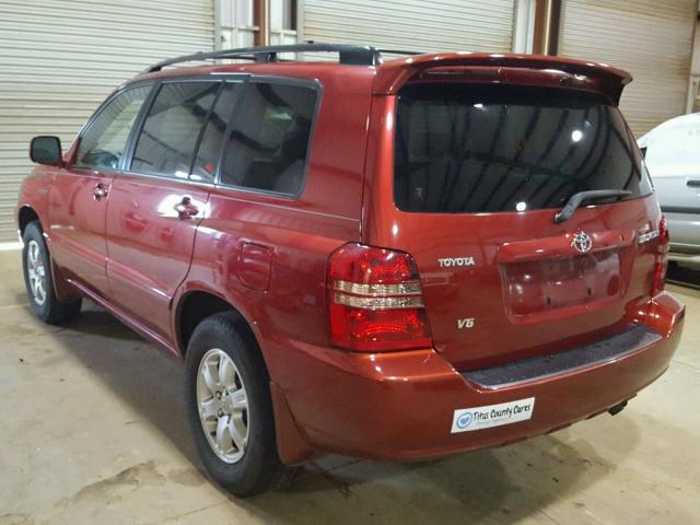 JTEGF21A820041443 - 2002 TOYOTA HIGHLANDER RED photo 3