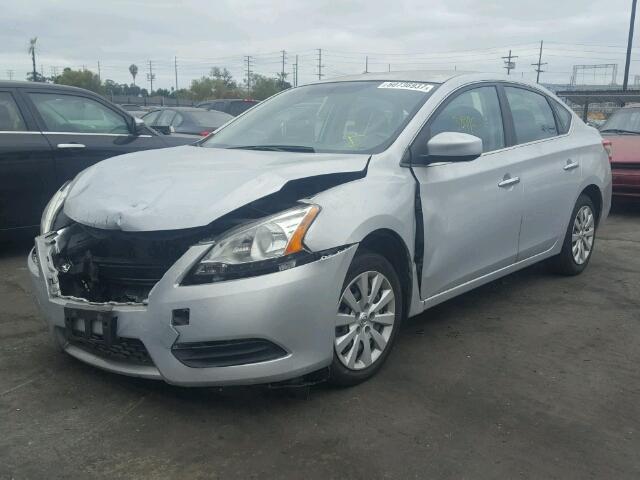 1N4AB7AP7DN903554 - 2013 NISSAN SENTRA S SILVER photo 2