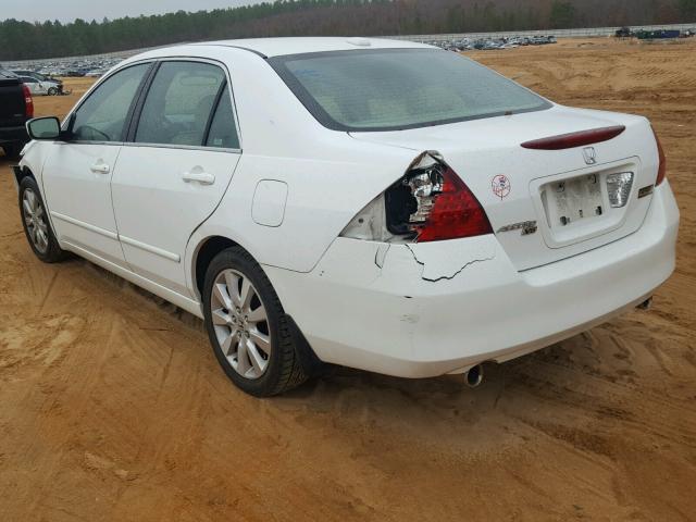 1HGCM66587A053476 - 2007 HONDA ACCORD EX WHITE photo 3