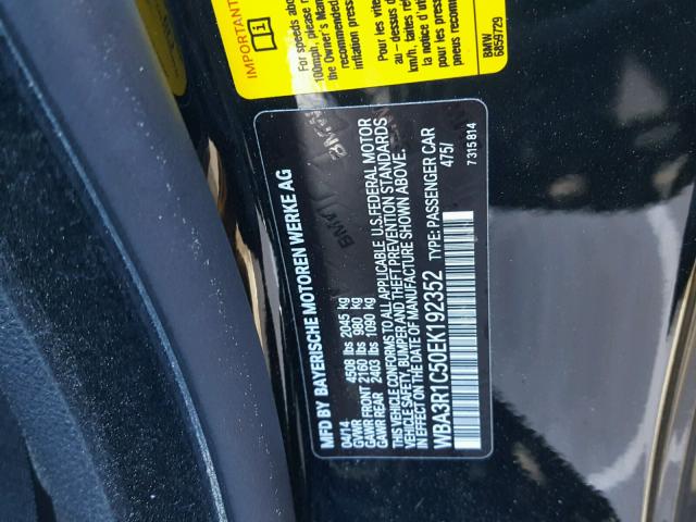 WBA3R1C50EK192352 - 2014 BMW 435 I BLACK photo 10